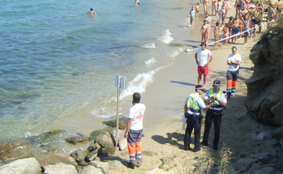 simulacre a la platja dels Palangrers