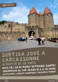 cartell de sortida a Carcassonne 