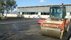 obres asfaltatge aparcament Piscina 
