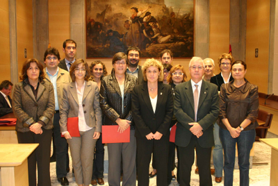 Signatura dels convenis amb les entitats gironines del desplegament de la Xarxa d'Agents d'Igualtat. Diputació de Girona 23 d'octubre de 2008.