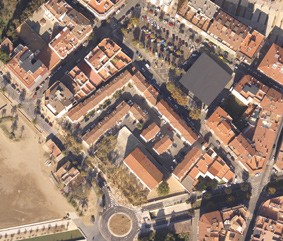 Una imatge aèria del barri