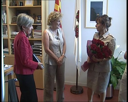 Visita de la Sra. Montse Palma i Sra. Pia Bosch a l'Ajuntament de Roses
