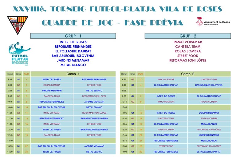 FUTBOL PLATJA 2026 FUTBOL PLATJA 2026