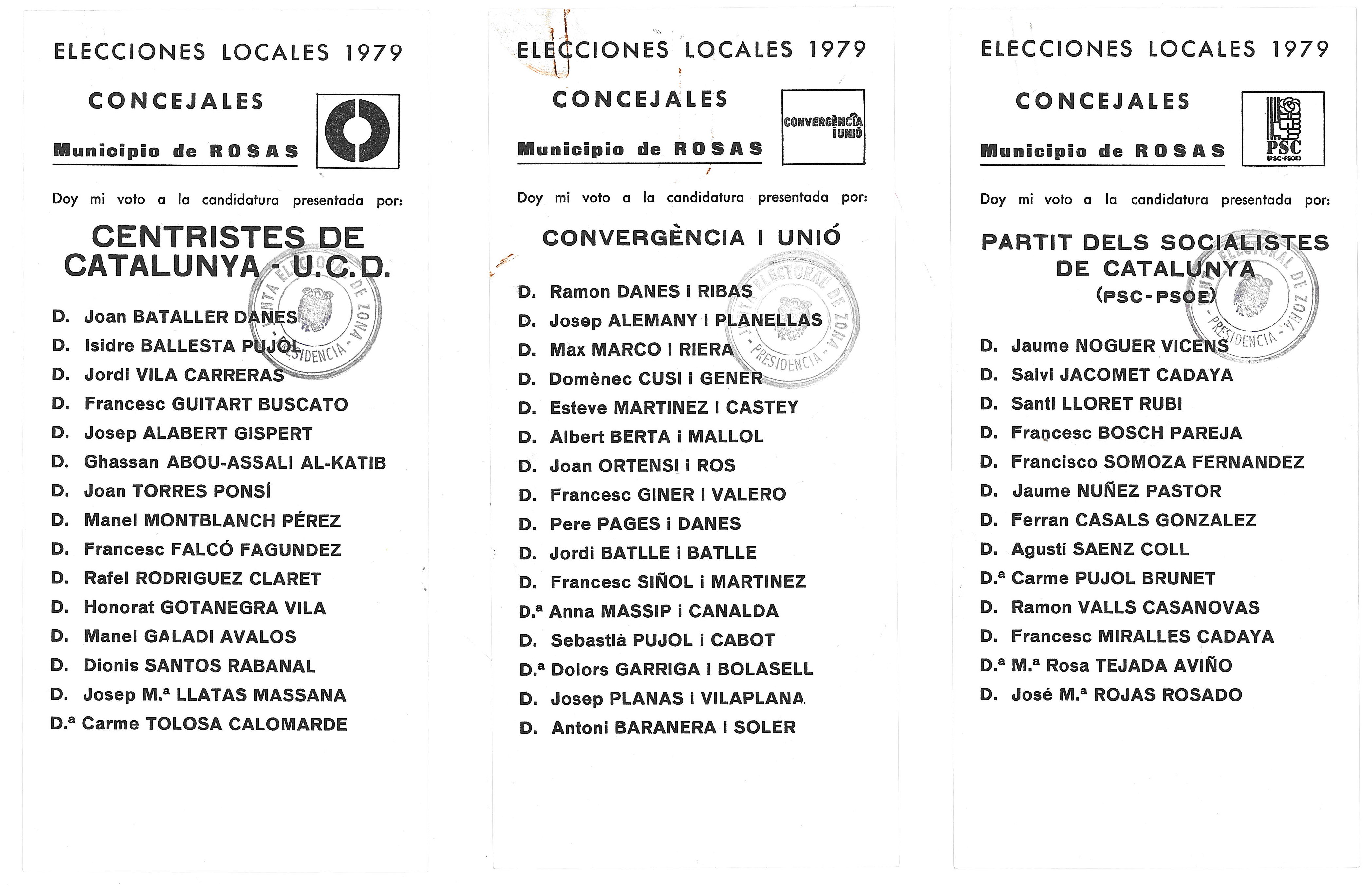 Paperetes eleccions locals de 1979