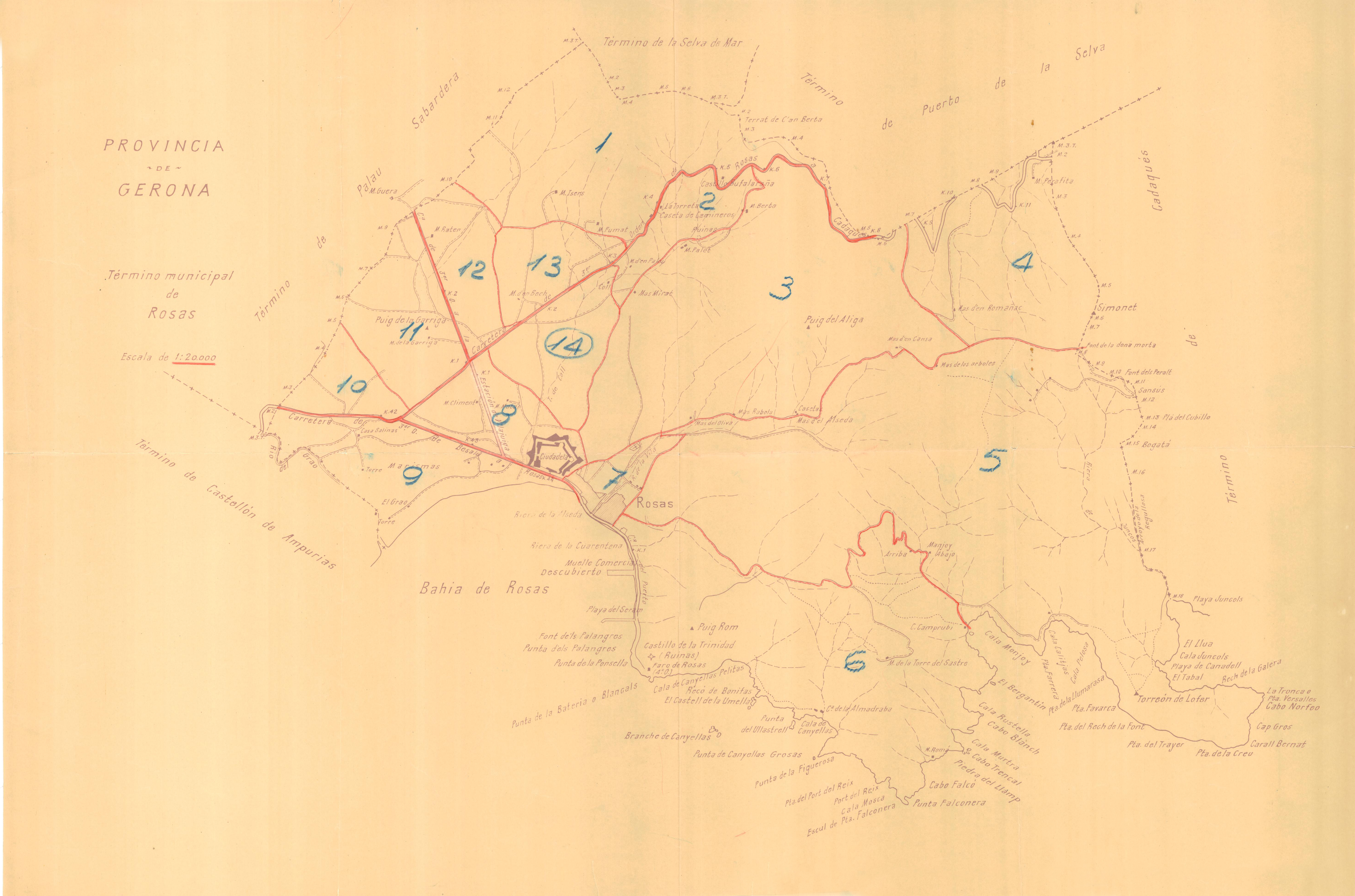 Plànol general del cadastre de rústica de 1956