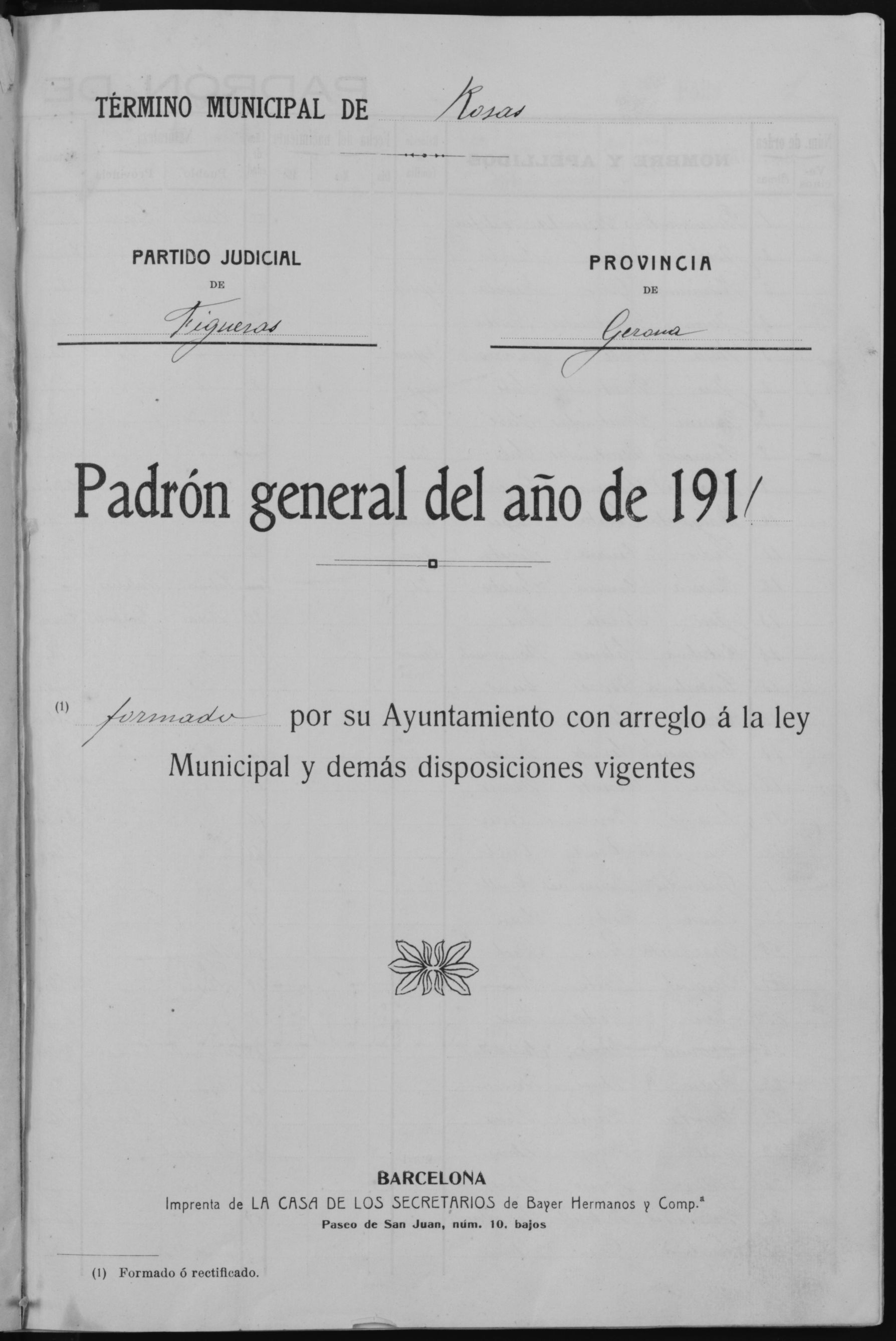 Padró Municipal d'Habitants de 1910