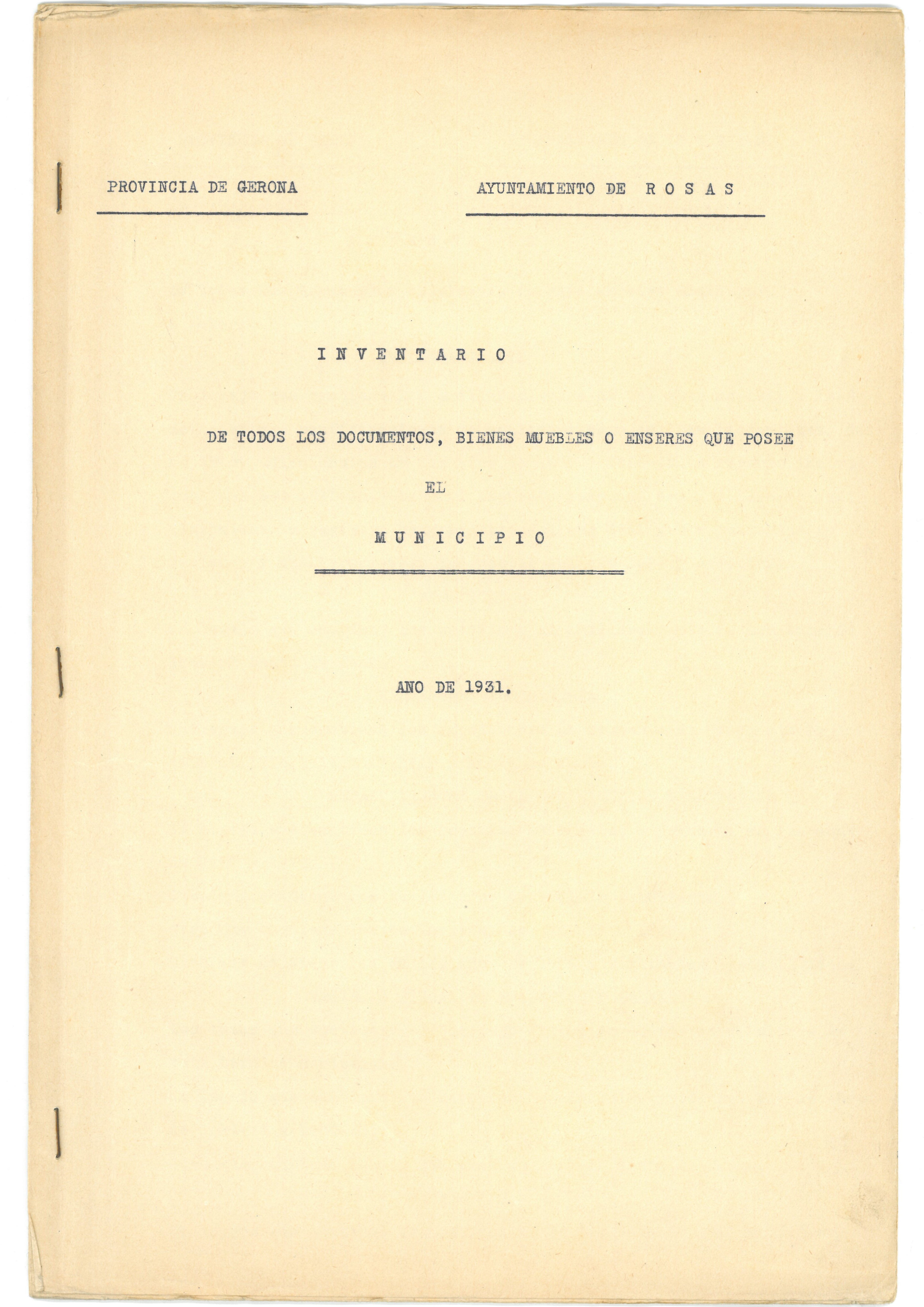 Inventari Municipal de 1931