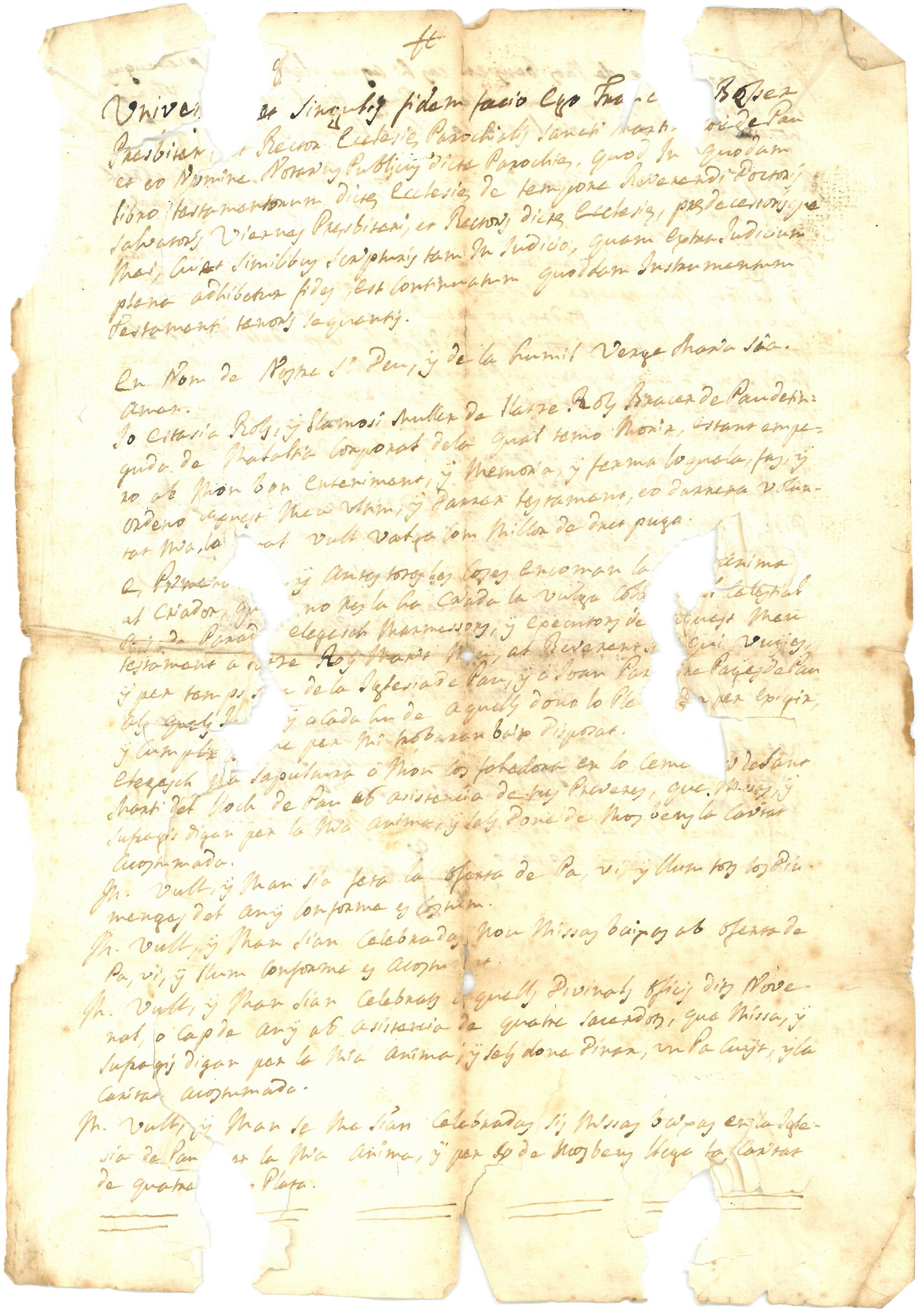 Testament de la parròquia de Pau