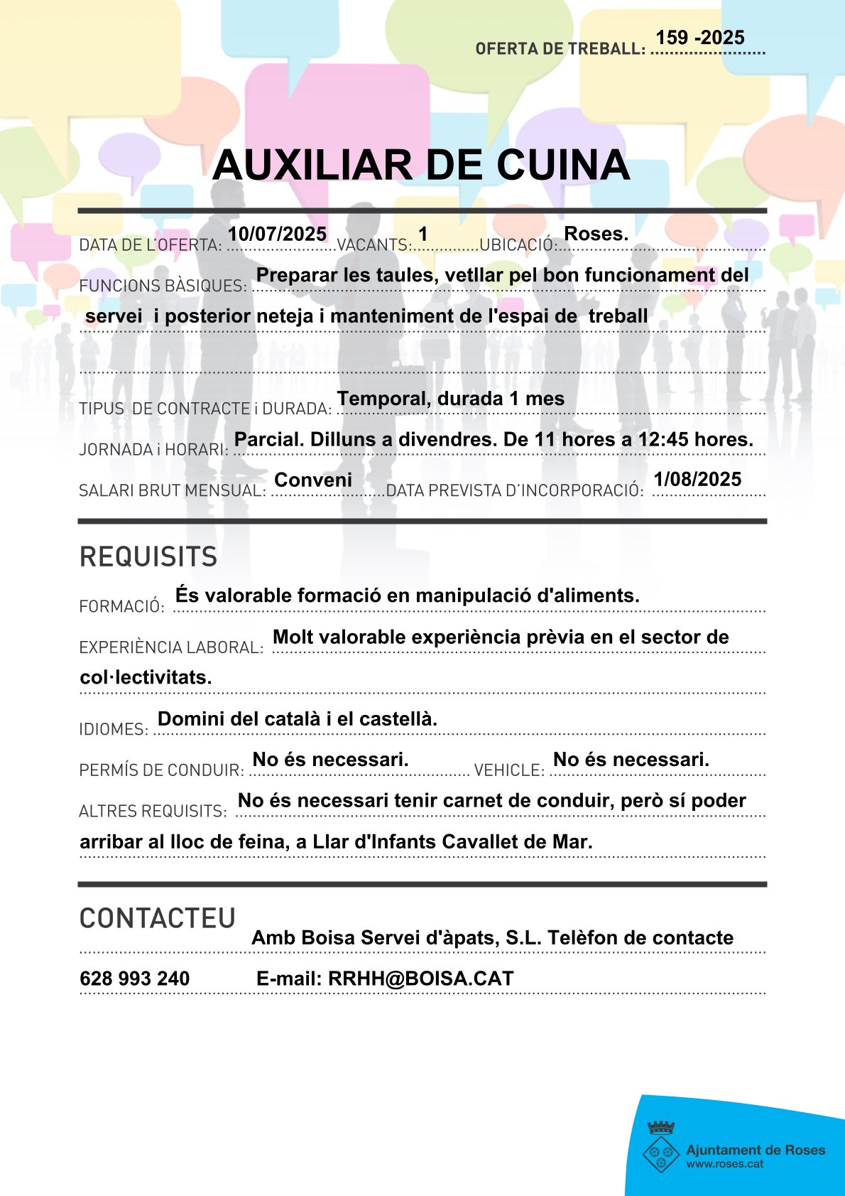 159 Auxiliar de cuina