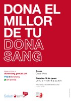Dissabte 15 de gener, donació de sang a Roses