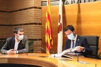 El president Pere Aragonès visita Roses acompanyat de l’alcalde del municipi, Joan Plana