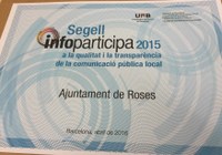 El web municipal de Roses, reconegut amb el Segell InfoParticipa a la qualitat i transparència 