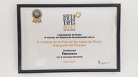 Els finalistes de totes les edicions de la Ruta de les Tapes de Roses, guardonats amb un diploma