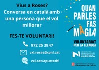 L’Oficina de Català de Roses busca persones voluntàries per participar al programa Voluntariat per la llengua 