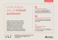 Línia d’ajuts del Departament de Treball per a autònoms afectats per les mesures aprovades pel coronavirus