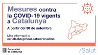  Mesures contra la COVID-19 vigents a Catalunya a partir del 30 de setembre.