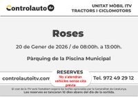Obertes les cites prèvies de la Unitat Mòbil d’ITV, que es desplaçarà a Roses el 20 de gener 