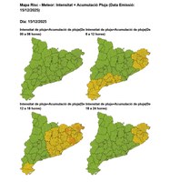 Protecció Civil activa la fase de prealerta del pla INUNCAT per previsió de pluges intenses