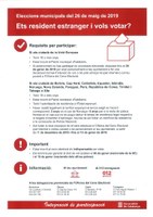 Residents estrangers- Eleccions Municipals 26 de maig de 2019
