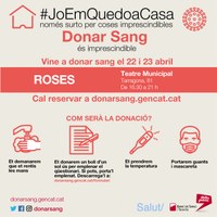 Roses acollirà campanyes especials de donació de sang el 22 i 23 d’abril