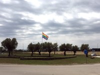 Roses celebra el Dia Internacional contra l'Homofòbia i la Transfòbia amb la hissada de banderes a rotondes