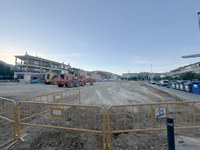 Treballs d’arranjament de la plaça Illa d’Ítaca per evitar la problemàtica de sots i pols