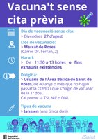 Vacunació sense cita prèvia amb dosi única per a persones de 40 anys o més 